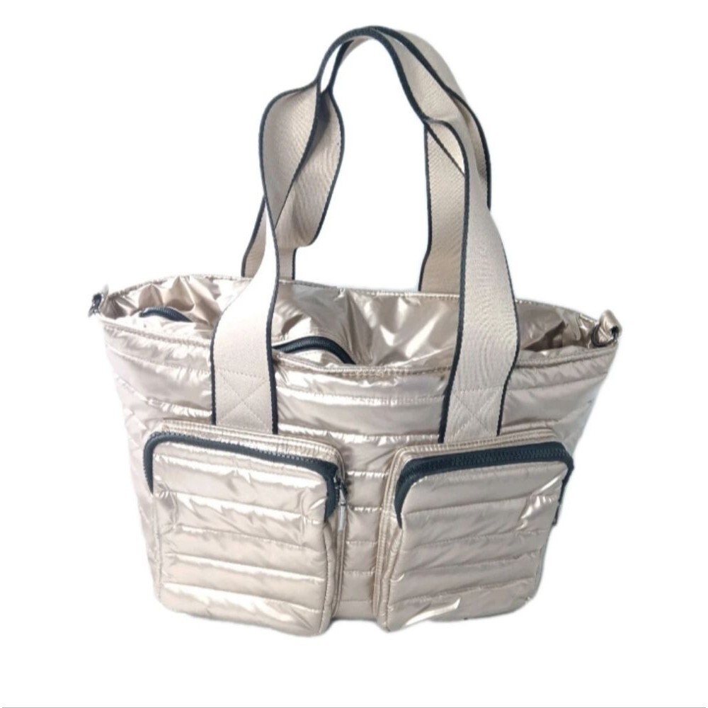 Think Royln Kira Cargo Pocket Tote Bag in Gold - Picture 3 of 12